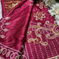 Royal Magenta Banarasi Style Saree with Golden Zari Floral Motifs
