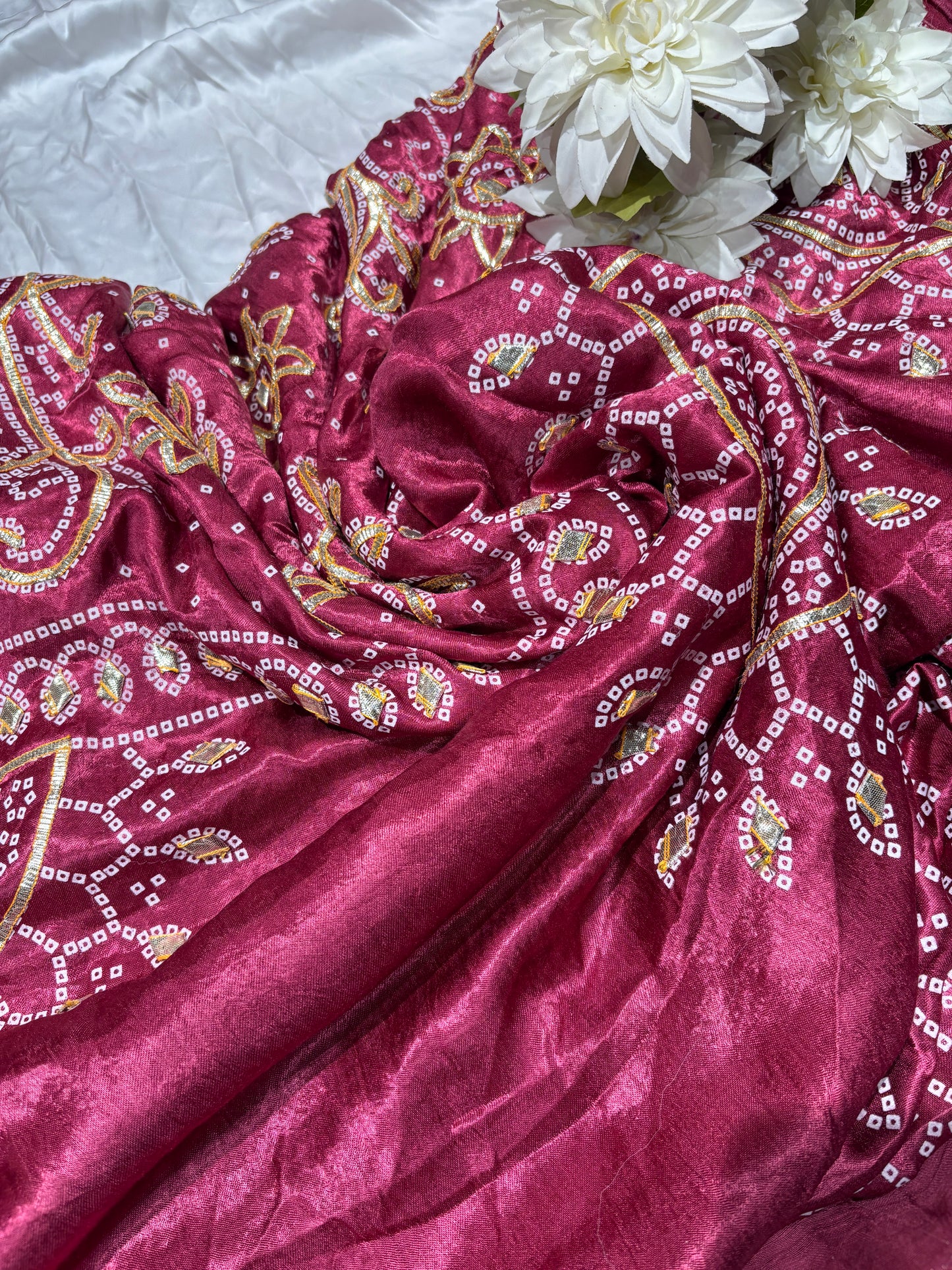 Royal Magenta Banarasi Style Saree with Golden Zari Floral Motifs