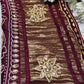 Elegant Maroon Banarasi Style Saree with Golden Zari Floral Weaving
