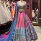 Multicolor Designer Lehenga with Blue Dupatta and Embroidered Blouse
