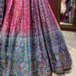 Multicolor Designer Lehenga with Blue Dupatta and Embroidered Blouse