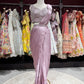 Blush Pink Shimmer Drape Saree with Hand-Embellished Designer Blouse