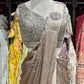 Gold Shimmer Drape Saree with Hand-Embellished Designer Blouse