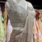 Gold Shimmer Drape Saree with Hand-Embellished Designer Blouse
