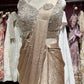 Gold Shimmer Drape Saree with Hand-Embellished Designer Blouse