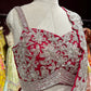 Ruby Pink Designer Drape Saree with Silver Floral Embroidered Blouse
