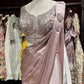 Dusty Rose Shimmer Drape Saree with Hand-Embroidered Designer Blouse