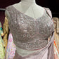 Dusty Rose Shimmer Drape Saree with Hand-Embroidered Designer Blouse