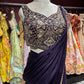 Royal Purple Designer Drape Saree with Hand-Embellished Sequin Blouse