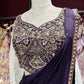 Royal Purple Designer Drape Saree with Hand-Embellished Sequin Blouse
