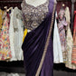Royal Purple Designer Drape Saree with Hand-Embellished Sequin Blouse