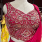 Hot Pink Designer Drape Saree with Heavily Embellished Crystal Work Blouse