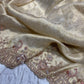 Elegant Ivory Silk Saree with Peacock & Floral Hand Embroidery