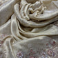 Elegant Ivory Silk Saree with Peacock & Floral Hand Embroidery