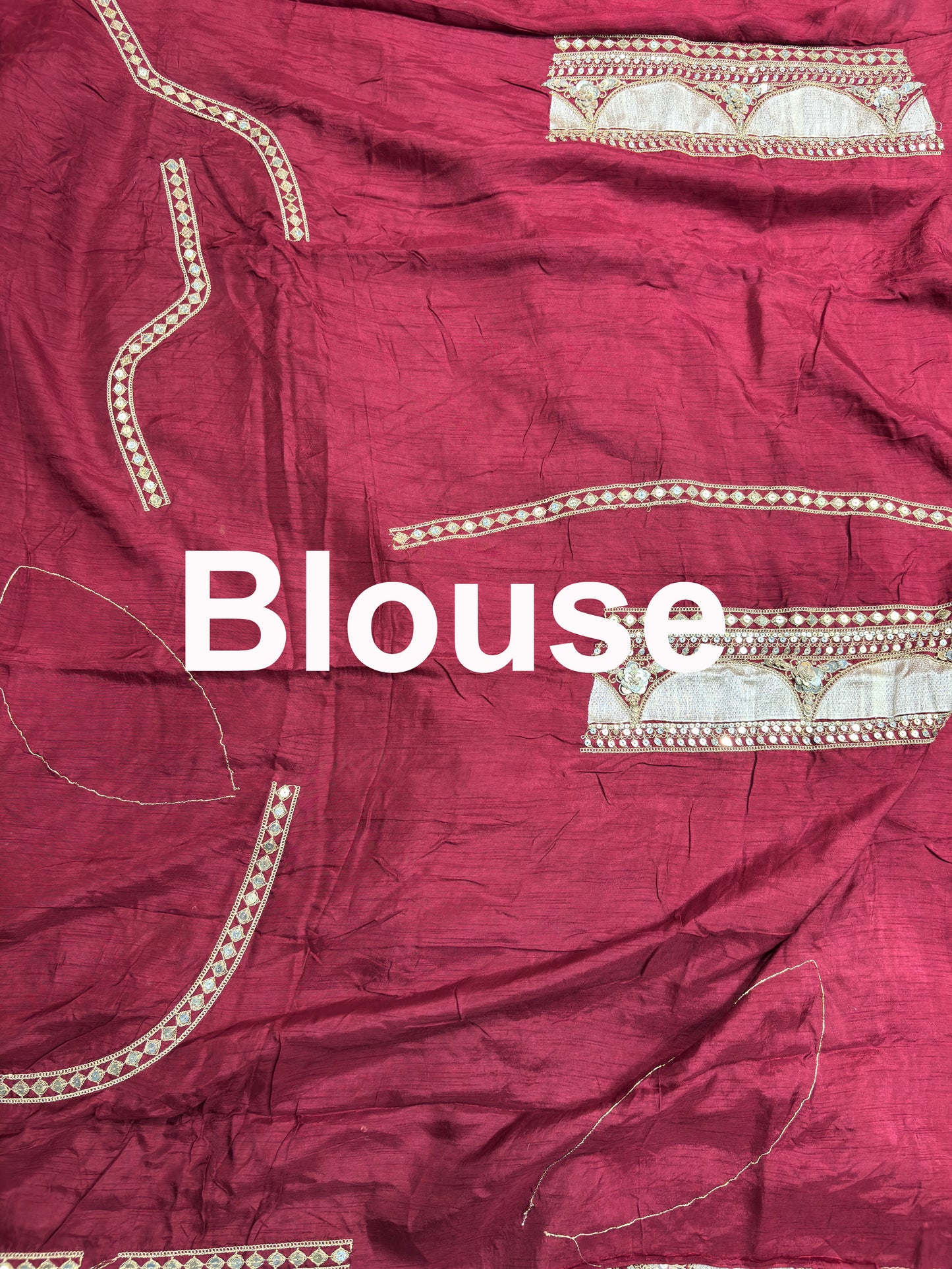Wine Designer Saree with Sequin Embroidered Border & Floral Handwork