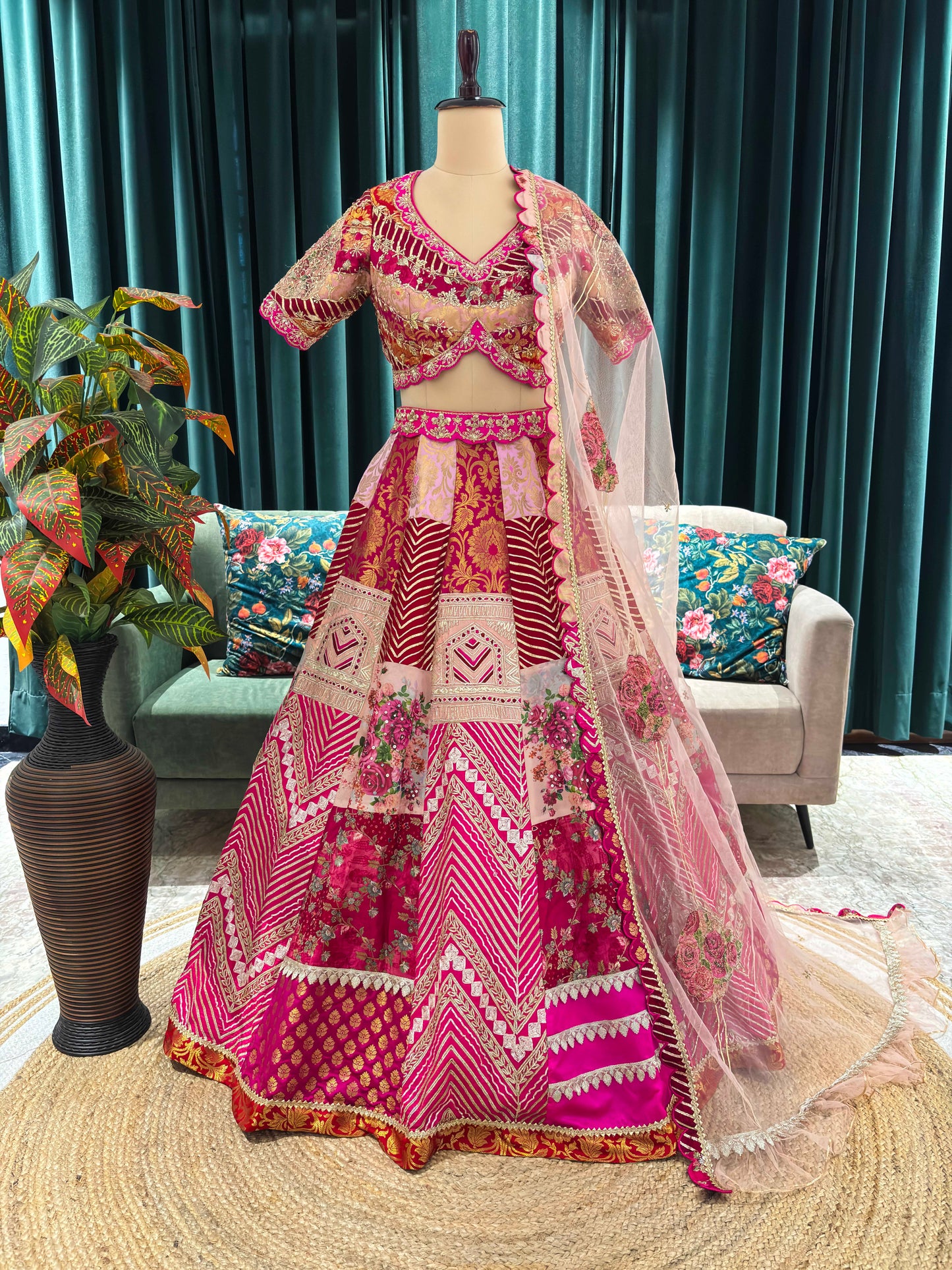 Grand Lehenga with Intricate Embroidery and Regal Silhouette