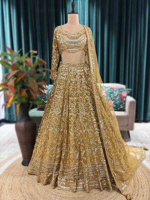 Regal Sunehri Grand Lehenga With Luxe Mirror Embellishment