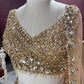 Luxury Champagne Gold Lehenga with Heavy Sequin Embroidery