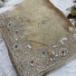 Luxury Golden Saree with Heavy Hand Embroidery Border