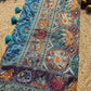 Royal Teal Blue Designer Saree with Multicolor Paisley Embroidery Work