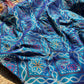 Royal Teal Blue Designer Saree with Multicolor Paisley Embroidery Work