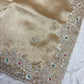 Luxury Golden Saree with Heavy Hand Embroidery Border