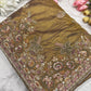 Luxury Antique Gold Saree with Heavy Floral Butterfly Embroidery