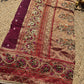 Royal Wine Maroon Designer Saree with Rich Golden Zari Border, Floral Mirror Work, Pearl Beadwork and Traditional Embroidery