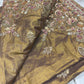 Luxury Antique Gold Saree with Heavy Floral Butterfly Embroidery