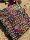 Royal Purple Multicolour Patola Inspired Designer Saree with Floral Embroidery Work