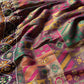 Royal Purple Multicolour Patola-Inspired Designer Saree with Floral Embroidery, Mirror Work, Geometric Motifs and Scalloped Lace Border