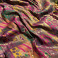 Royal Purple Multicolour Patola-Inspired Designer Saree with Floral Embroidery, Mirror Work, Geometric Motifs and Scalloped Lace Border