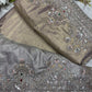 Luxury Champagne Gold Saree with Heavy Sequin, Pearl & Zari Embroidery