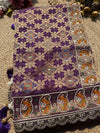 Purple Gold Zari Designer Saree with Traditional Floral Motifs Work