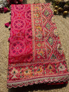 Rani Pink Bandhani Designer Saree with Traditional Elephant Motifs Work