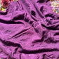 Royal Plum Purple and Rani Pink Designer Saree with Intricate Floral Embroidery, Pearl Beadwork, Mirror Embellishments, Multicolour Threadwork and Scalloped Gold Lace Border