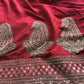 Designer Saree with Intricate Golden Paisley Embroidery, Shimmering Sequin Work