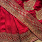 Designer Saree with Intricate Golden Paisley Embroidery, Shimmering Sequin Work