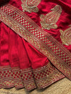 Designer Saree with Intricate Golden Paisley Embroidery, Shimmering Sequin Work