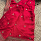 Royal Red Bridal Saree with Gold Peacock Embroidery & Sequin Work