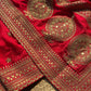 Royal Red Bridal Saree with Gold Peacock Embroidery & Sequin Work