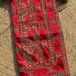 Royal Red Designer Saree with Gold Floral Embroidery & Sequin Work