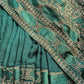Emerald Green Designer Saree with Gold Floral Embroidery
