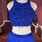 Royal Blue Sequins Designer Lehenga Set with Halter Neck Blouse