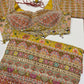 Mustard Yellow Designer Printed Saree with Heavy Handwork Blouse