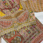 Mustard Yellow Designer Printed Saree with Heavy Handwork Blouse