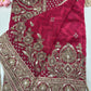 Designer Embroidered Saree with Heavy Zari & Sequins Work Blouse