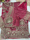 Designer Embroidered Saree with Heavy Zari & Sequins Work Blouse