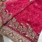 Designer Embroidered Saree with Heavy Zari & Sequins Work Blouse