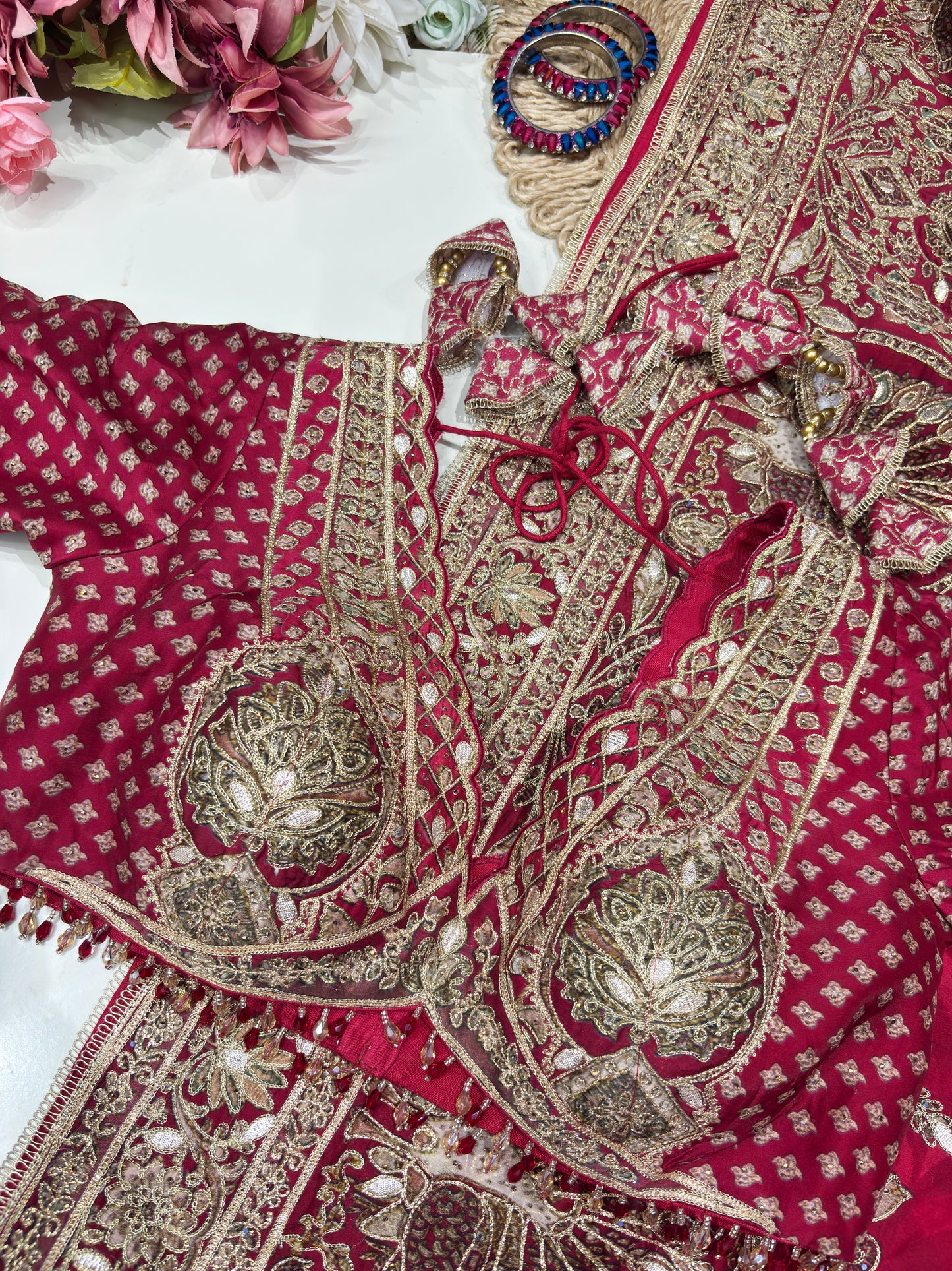 Designer Embroidered Saree with Heavy Zari & Sequins Work Blouse